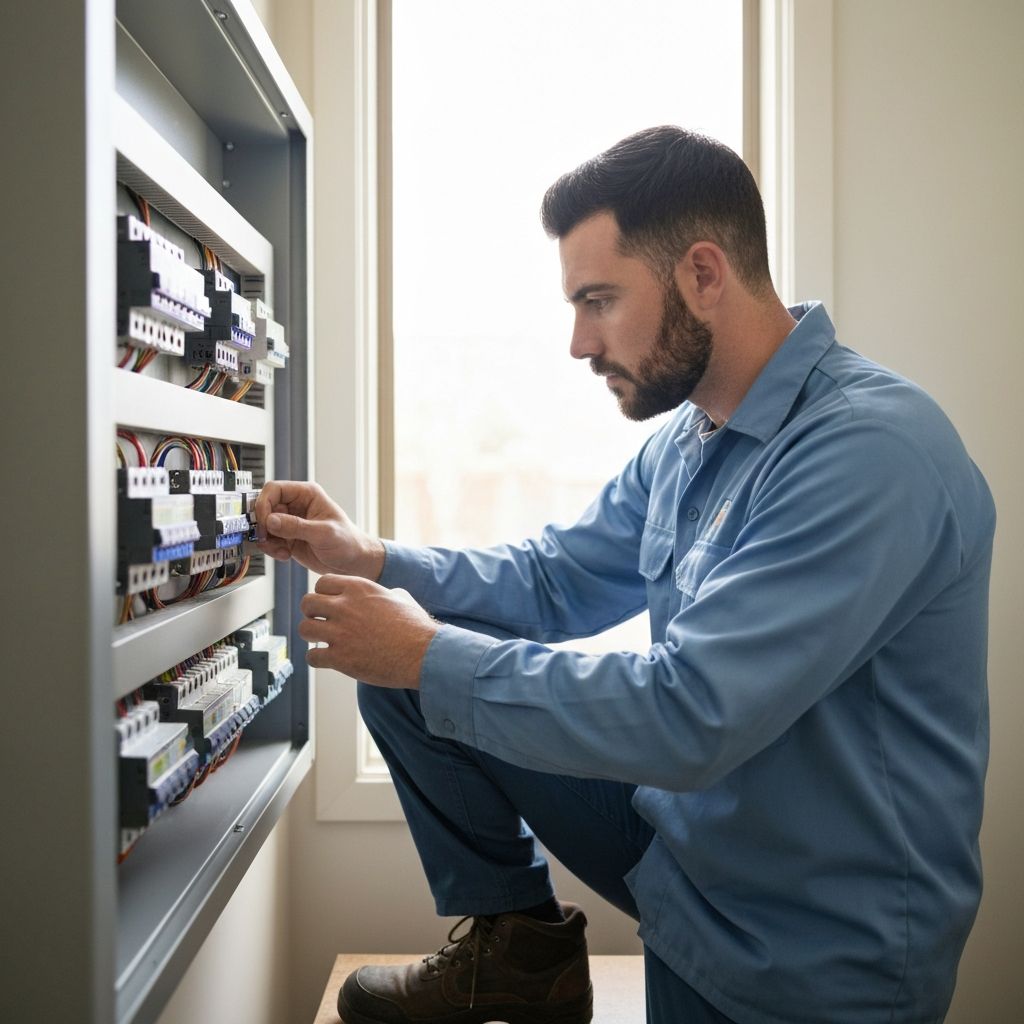 AJ working on a switchboard upgrade
